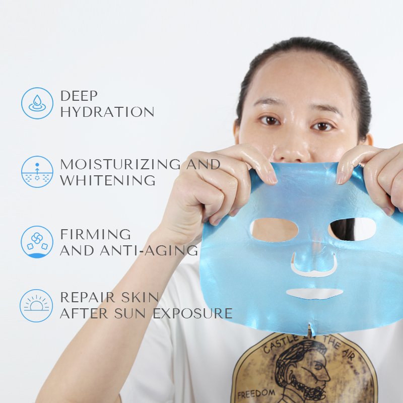 Moisturizing Nourishing Hydrating Facial Repair Hydrogel Toning Collagen Thin Blue Facial Mask thumbnail 4